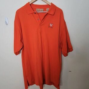 Vintage Men's UVA Virginia Cavaliers Orange Cotton Polo XL